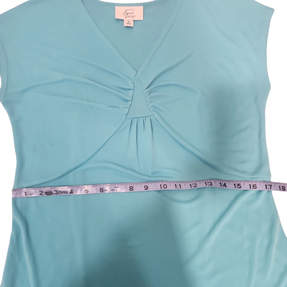 Casual Living blue V neck dress. Size M - Picture 11 of 12